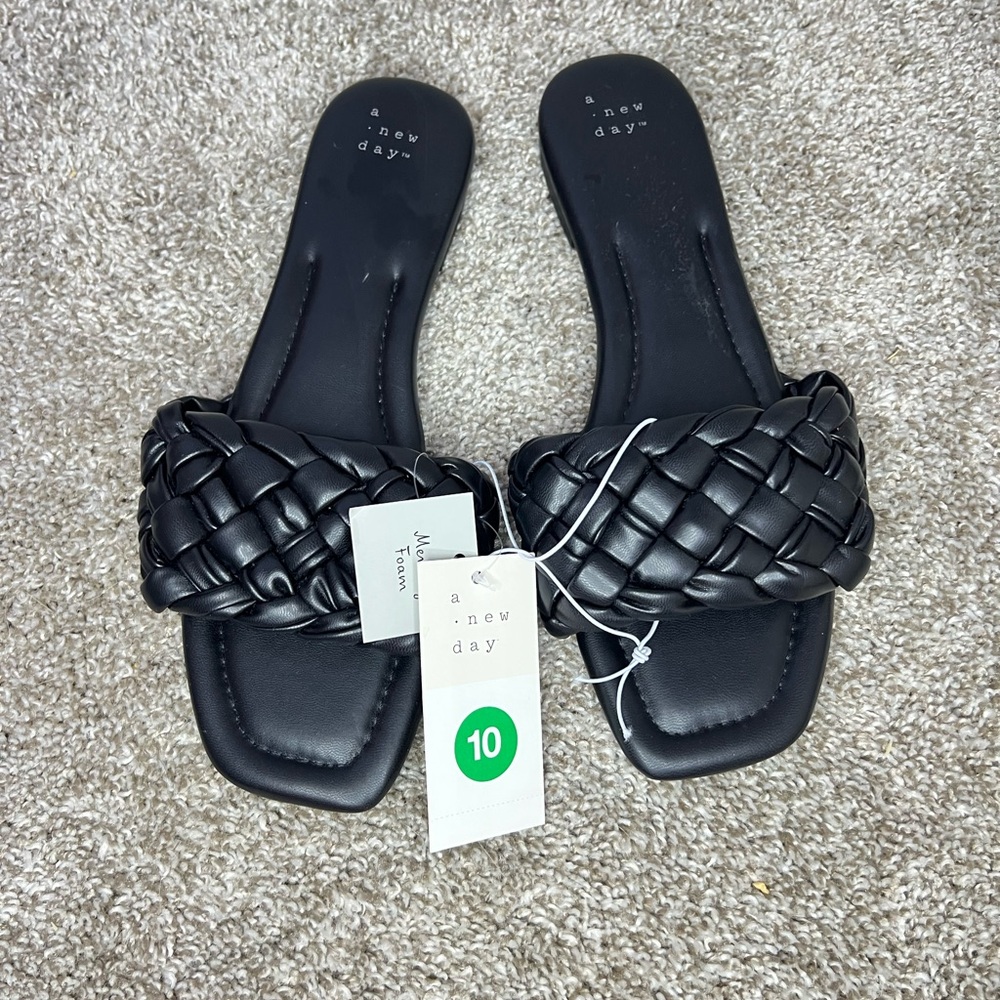 A New Day Women's Black Braided Sandals